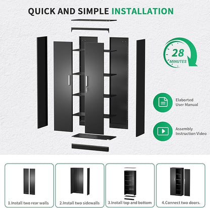 Metal Storage Cabinet with Locking Doors, Garage Utility Cabinet - Image 11