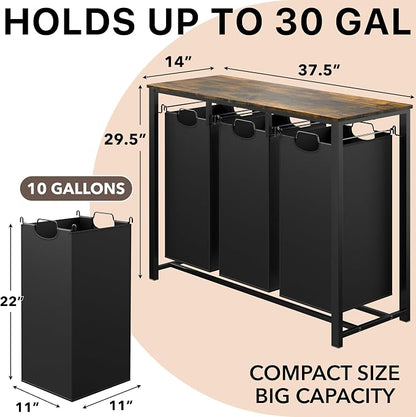 Simple Houseware 3-Section Laundry Sorter - Image 3