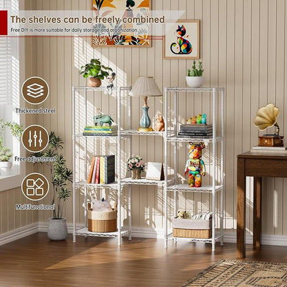 Small 5 tire Shelves Storage Wire Shelving Unit Metal Shelf Adjustable - Image 4