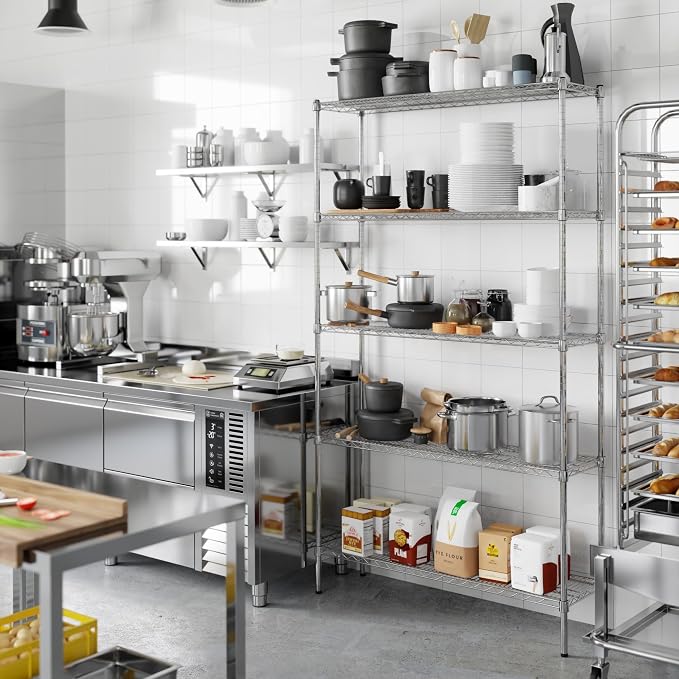 14" Deep x 48" Wide x 86" Height Wire Shelving Kit | 5-Tier | NSF Commercial - Image 7
