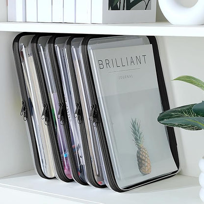 Sanwuta 6 Pcs Clear Hard Zipper Case Hard Plastic Zipper Pouches Transparent - Image 5