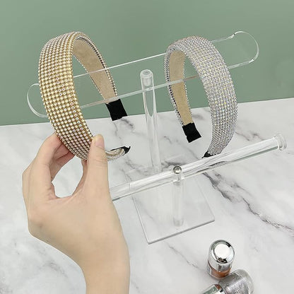 Bigfety Acrylic Headband Holder, 2-Tier Hair Accessories Organizer Clear Stand - Image 5