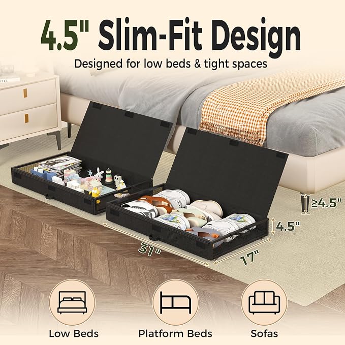 Fokyfok 2 Pack Under Bed Storage - Image 2