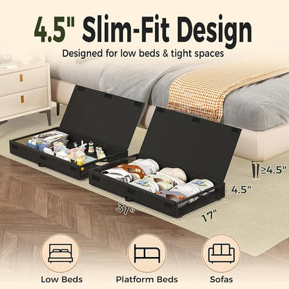 Fokyfok 2 Pack Under Bed Storage - Image 2