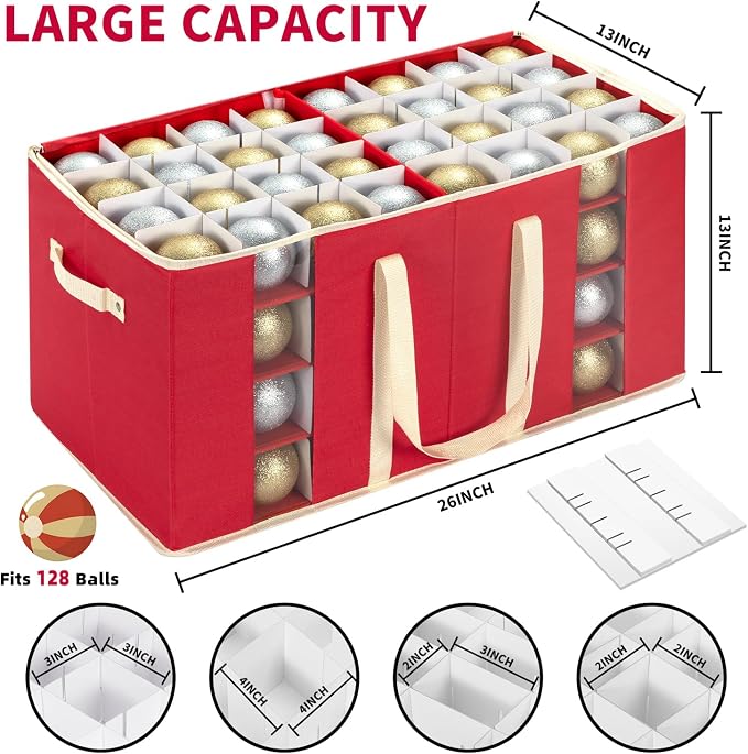 DIMESHY Large Christmas Ornament Storage Box - Image 4