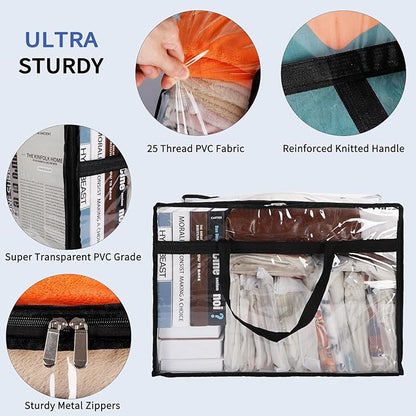 SGHUO Blanket Storage Bags 60L Extra Large Plastic Vinyl Clear Storage Bag - Image 4