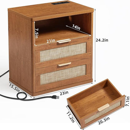 LEYAOYAO Rattan Night Stand - Image 2