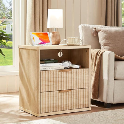 LEYAOYAO Fluted Nightstand Set of 2 - Image 2