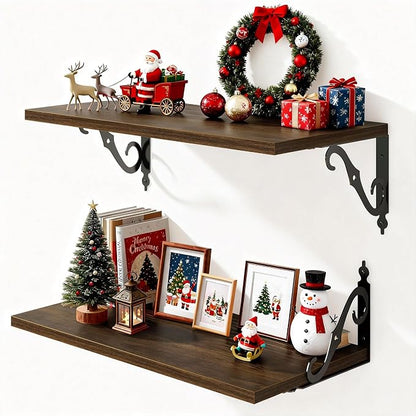 Floating Shelves for Wall, 12 Inch Deep Floating Shelf by FunMemories