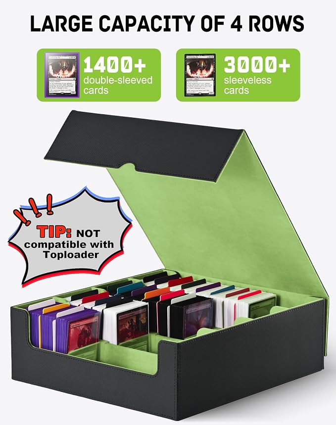 ZLCA Card Storage Box for MTG PTCG, Commander Deck Box Holds 3200+ Cards - Image 6
