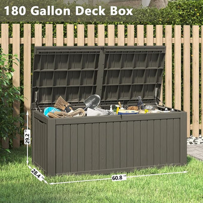 Outdoor Storage Box, 180 Gallon Deck Box, Waterproof and UV Resistant Large - Image 2