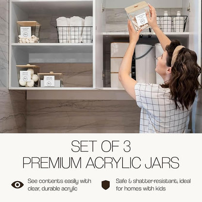 3 Pack Acrylic Laundry Room Organization Containers - Image 2