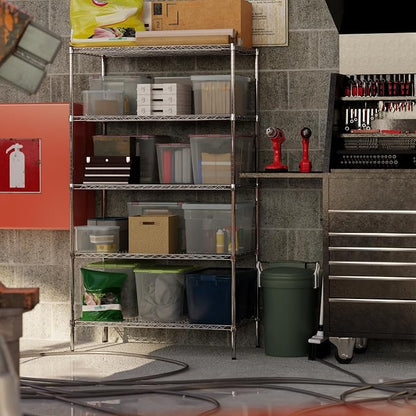 24" Deep x 42" Wide x 74" Height Wire Shelving Kit | 5-Tier | NSF Commercial - Image 2
