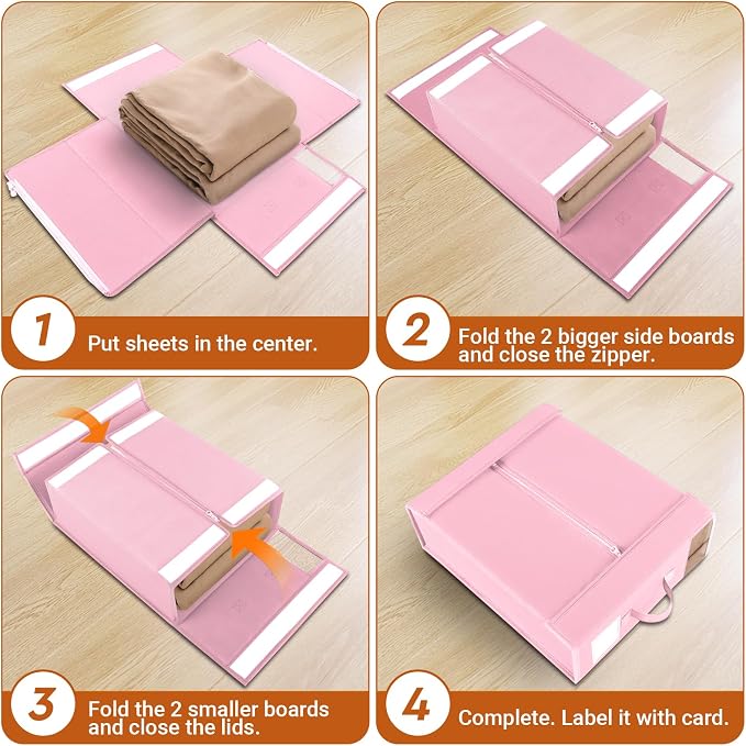 StorageTastic 6 Pack Bed Sheet Closet Organizers and Storage, Sturdy Foldable - Image 4