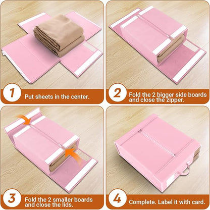 StorageTastic 2 Pack Bed Sheet Closet Organizers and Storage, Sturdy Foldable - Image 4