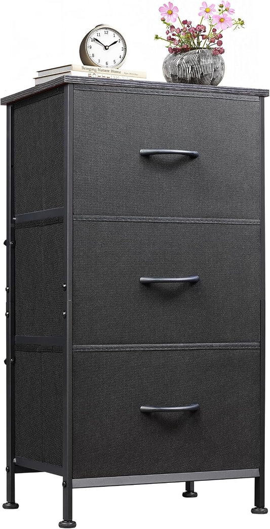 WLIVE Dresser with 3 Drawers, Fabric Nightstand, Organizer Unit, Storage Dresser by WLIVE