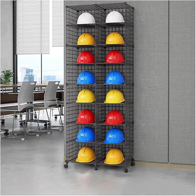 Stackable Safety Helmet Storage Boxes, Large Adjustable Hard Hat Placement by Unknown