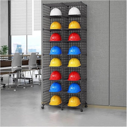 Stackable Safety Helmet Storage Boxes, Large Adjustable Hard Hat Placement by Unknown