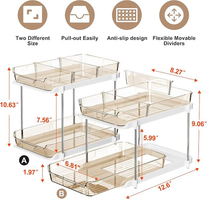 Delamu 2-Tier Multi-Purpose Bathroom Under Sink Organizers and Storage - Image 2