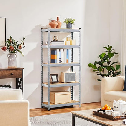 Topeakmart 2 PCS 5-Tier Utility Shelves, Metal Storage Shelves Garage Shelving - Image 9
