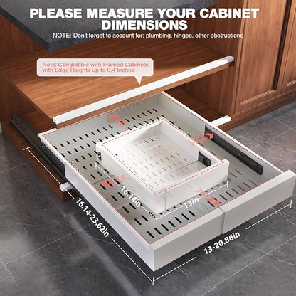 1 Pack Pull Out Cabinet Organizer Expandable Width and Depth, Slide Out Drawers - Image 5