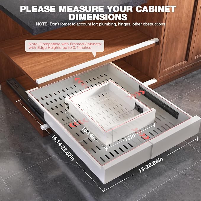 4 Pack Pull Out Cabinet Organizer Expandable Width and Depth, Slide Out Drawers - Image 5