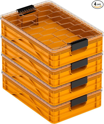 SIDIO Quarter Crate 4 Pack of Stackable Storage Bins by Sidio