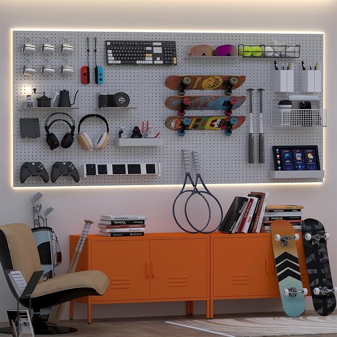 Pegboard, Metal PegBoard Panels, Steel Wall Pegboard, Metal Peg Board Wall - Image 5