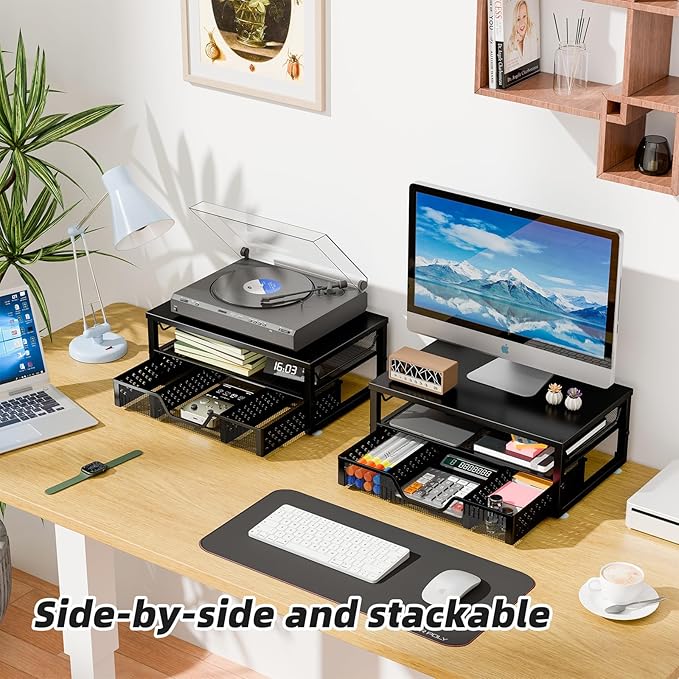 Simple Trending Desk Organizer and Accessories, 2-Tier Computer Monitor Stand - Image 4