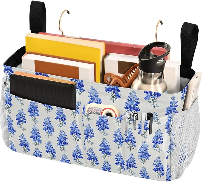 Watercolor Bluebonnets Bedside Caddy - Image 3