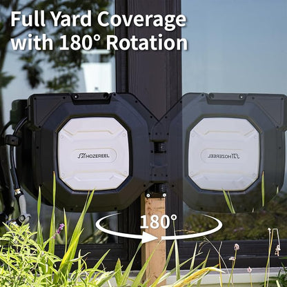 1/2" x 100+6 FT Heavy Duty Retractable Garden Hose Reel by HOZEREEL, Outdoor - Image 7