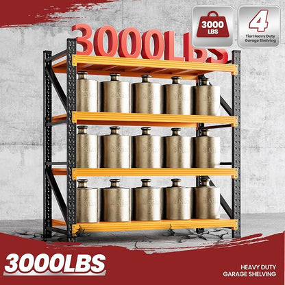 48" Wide Storage Shelves, 2000LBS Garage Shelving Heavy Duty, Standing Shelf - Image 9