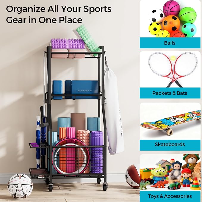 Sports Equipment & Toy Storage Rack - Image 5