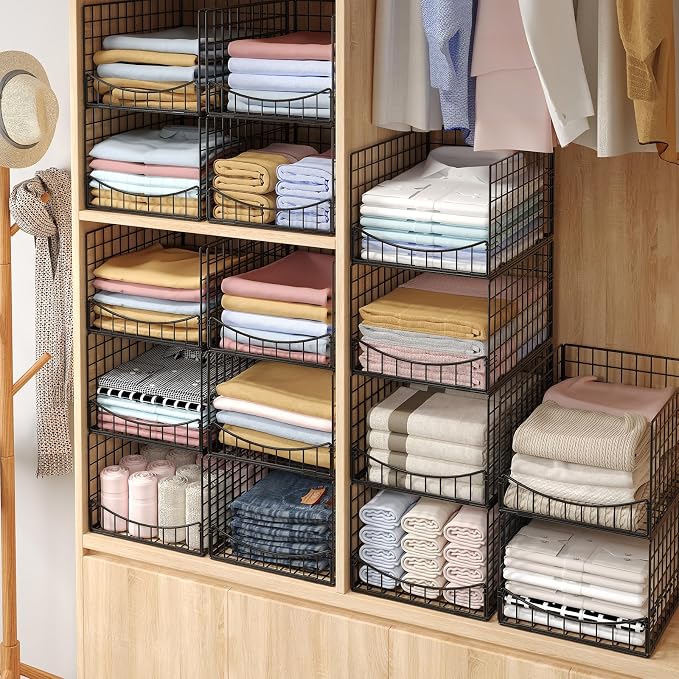 JKsmart 4-Tier Stackable Closet Organizer，Extra Large Clothing Cupboard - Image 5