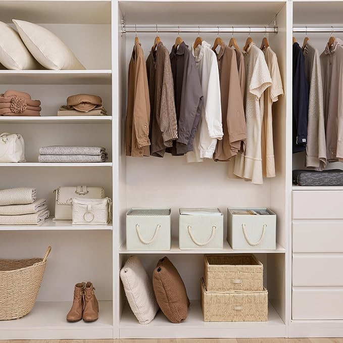 StorageWorks Storage Baskets for Shelves, Foldable Fabric Closet Storage Bins - Image 2