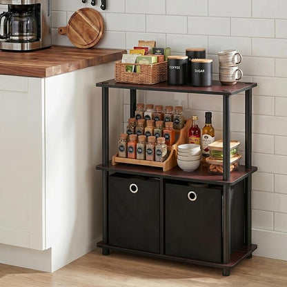 Furinno TURN-N-TUBE Storage Shelves, 3-Tier Toolless Book Shelf - Image 2