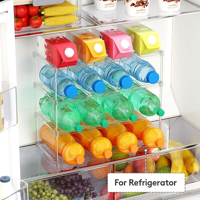 Lifewit Stackable Water Bottle Storage Organizer, Plastic Large Compartment - Image 6