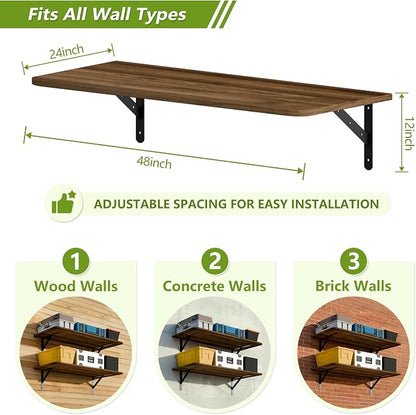 Dogsky 2-Pack Garage Storage Shelving Wall Mounted, 4x2Ft Heavy Duty Wood - Image 3