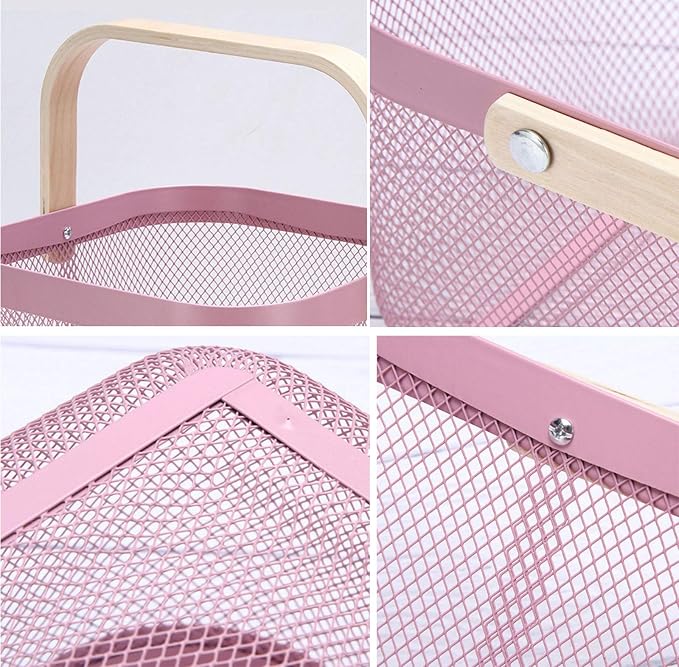 AJIODA Metal Mesh Steel Basket, Storage Organizer Basket Multi-functional - Image 6