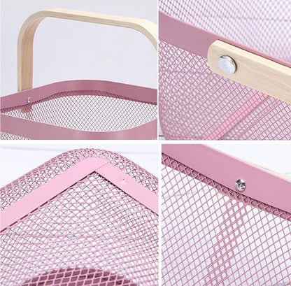 AJIODA Metal Mesh Steel Basket, Storage Organizer Basket Multi-functional - Image 6