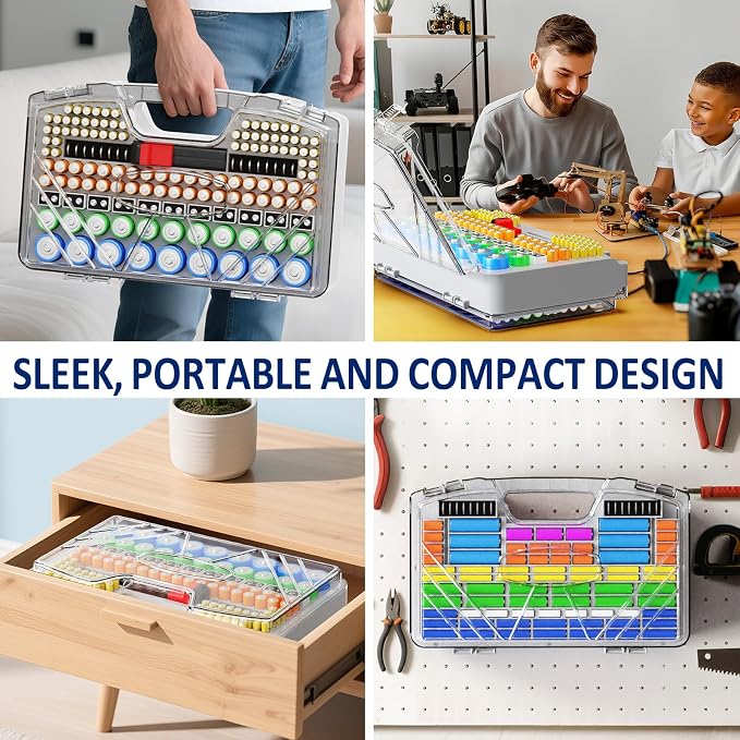 Battery Organizer Storage Case, Battery Storage Holder Organizer Box - Image 7