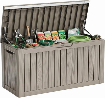 86 Gallon Deck Box, Lockable Waterproof Outdoor Storage Boxes by MAIUSCOLI