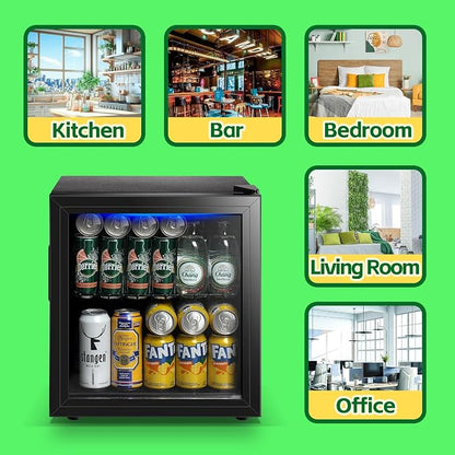 WANAI Beverage Refrigerator Cooler 1.6 Cu.Ft Freestanding Beer Fridge - Image 9