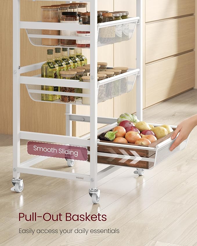 VASAGLE Storage Rolling Cart - Image 3