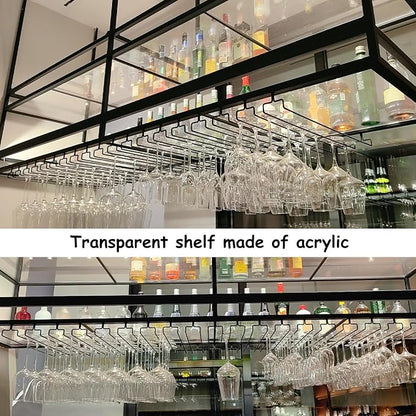 47.2IN Acrylic Ceiling Wine Glass Rack - Image 4