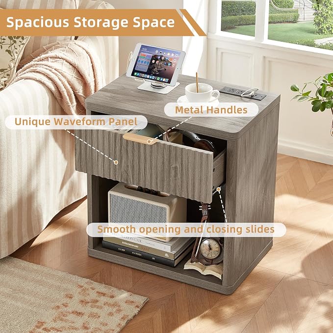 LEYAOYAO Fluted Nightstand - Image 5
