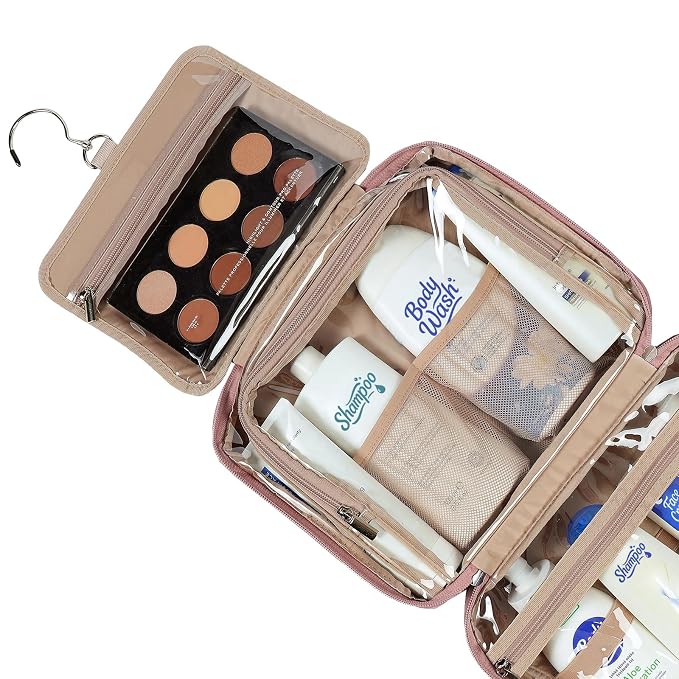 NISHEL Travel Toiletry Bag for Women, Makeup Essentials Organizer, Hanging Case - Image 3