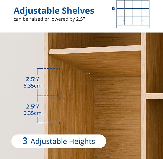 Cozy Castle Oak Wood Bookcase, 12 Cube Storage Organizer Shelf - Image 7