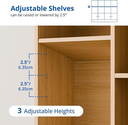 Cozy Castle Oak Wood Bookcase, 12 Cube Storage Organizer Shelf - Image 7