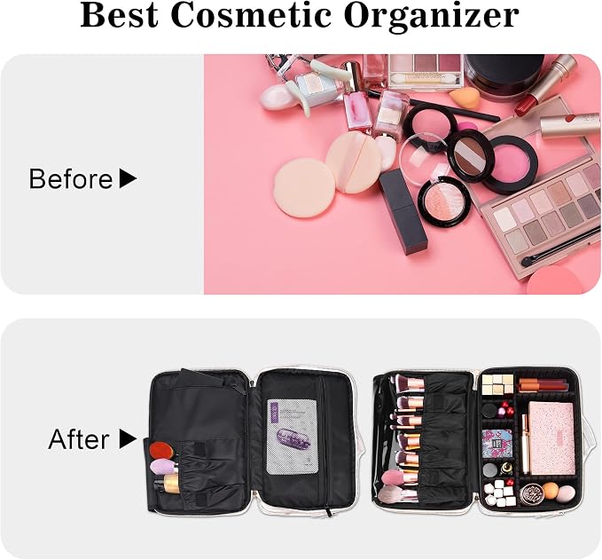 JOURMON Travel Makeup Train Case, Large Capacity Cosmetic Bags - Image 4